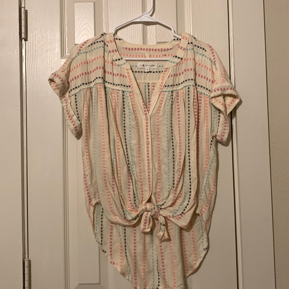Lou & Grey Tie Front Top